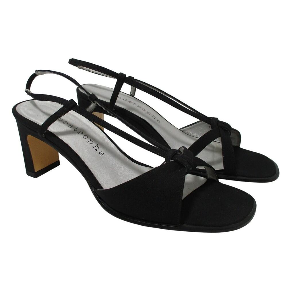 Apostrophe Women's Black High Heel Sandals Size 6.5M